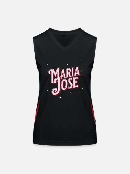 Maria Jose name personalized - Women's Functional Contrast Tank Top - black/red - Front