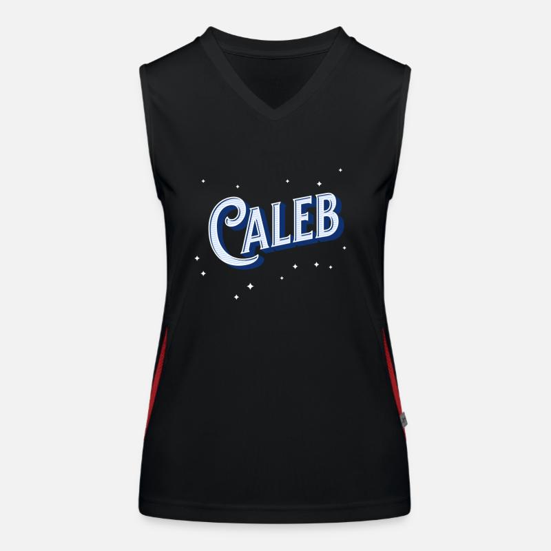 Caleb Namen personalisiert Funktionelles Kontrast-Tank Top für Frauen