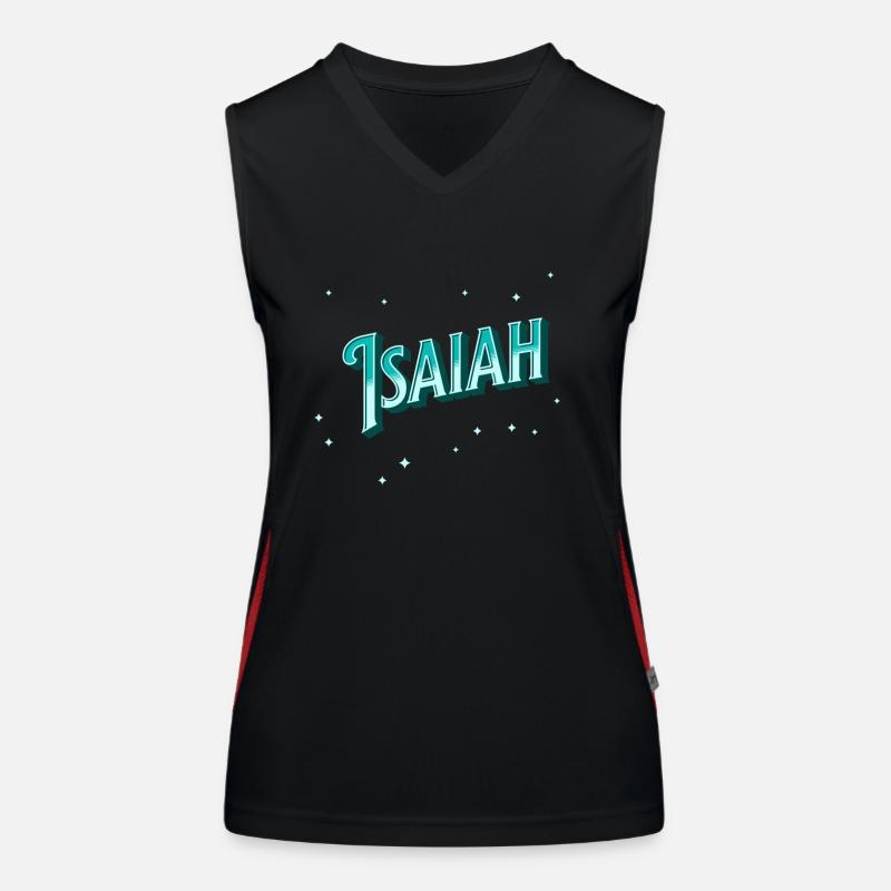 Isaiah name personalized Women's Functional Contrast Tank Top