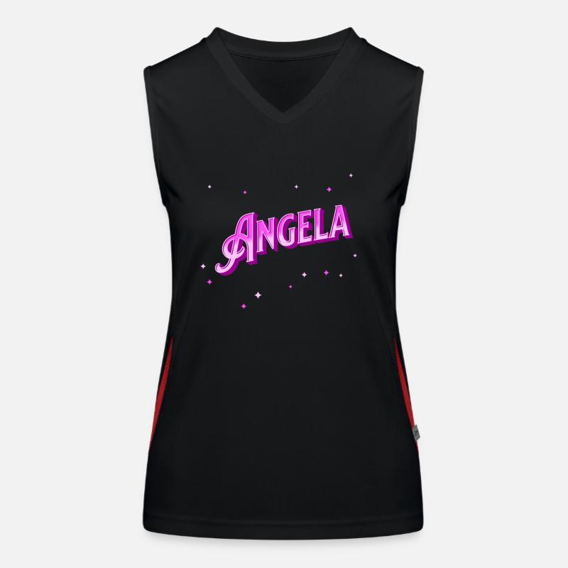 Angela name personalized Women's Functional Contrast Tank Top