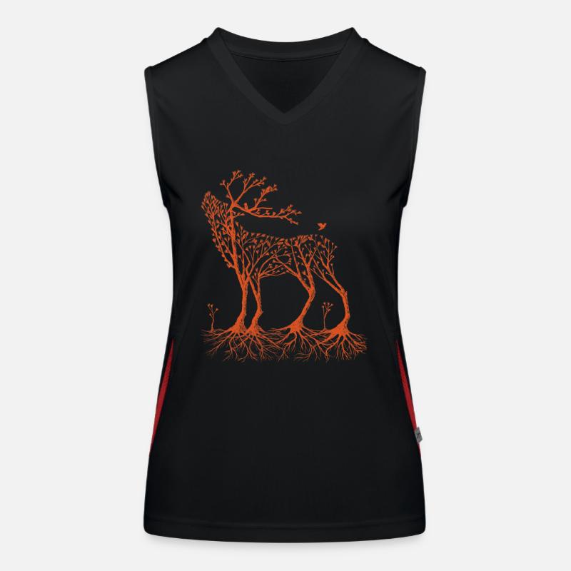 Wald-Hirsch in orange Funktionelles Kontrast-Tank Top für Frauen