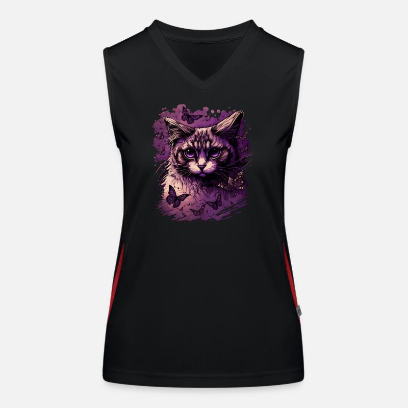 Maine-Coon-Katze Funktionelles Kontrast-Tank Top für Frauen