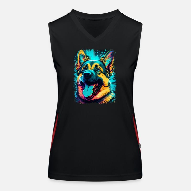 German Shepherd Women's Functional Contrast Tank Top