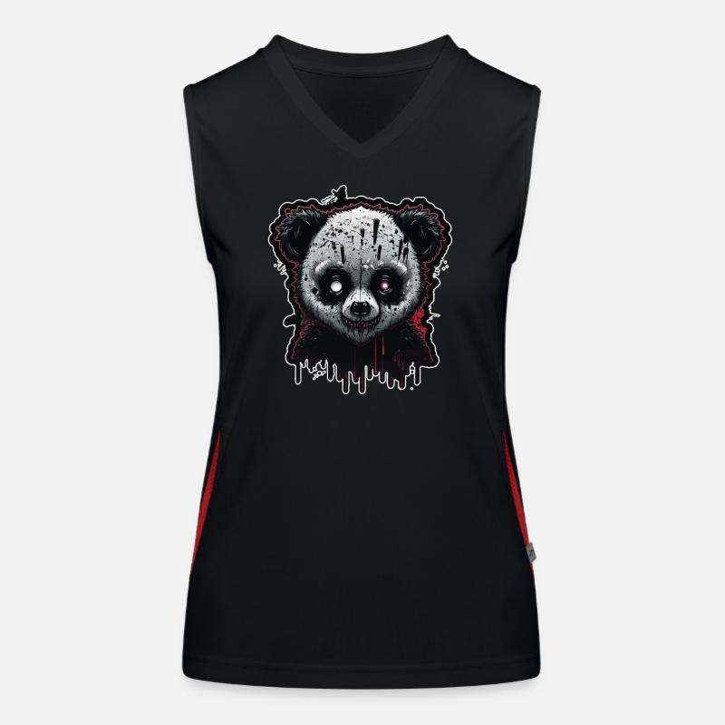 Spooky Panda Funktionelles Kontrast-Tank Top für Frauen