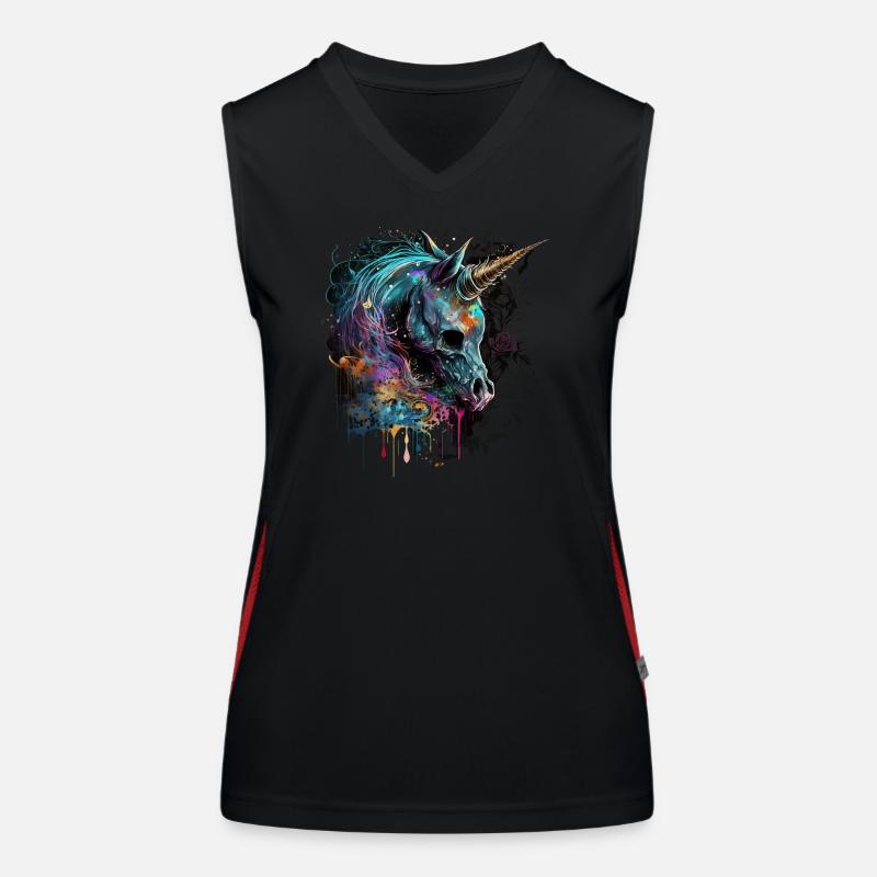 Regenbogen Einhorn Funktionelles Kontrast-Tank Top für Frauen