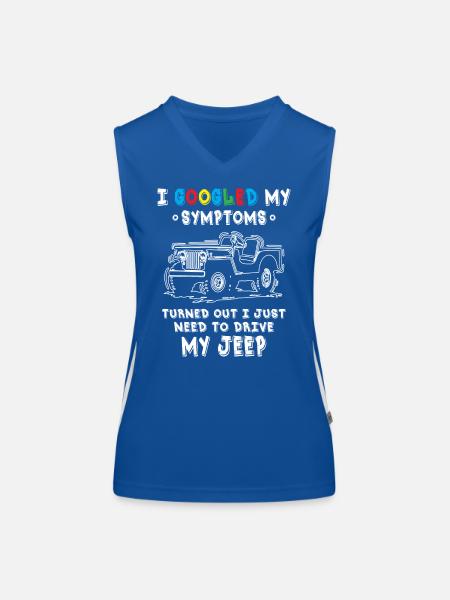 Il s’est avéré que j’avais juste besoin de conduire mes Jeeps - Débardeur respirant contrasté Femme - bleu/blanc - Devant