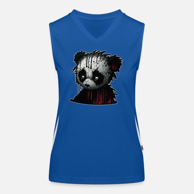 Spooky sad Panda Funktionelles Kontrast-Tank Top für Frauen
