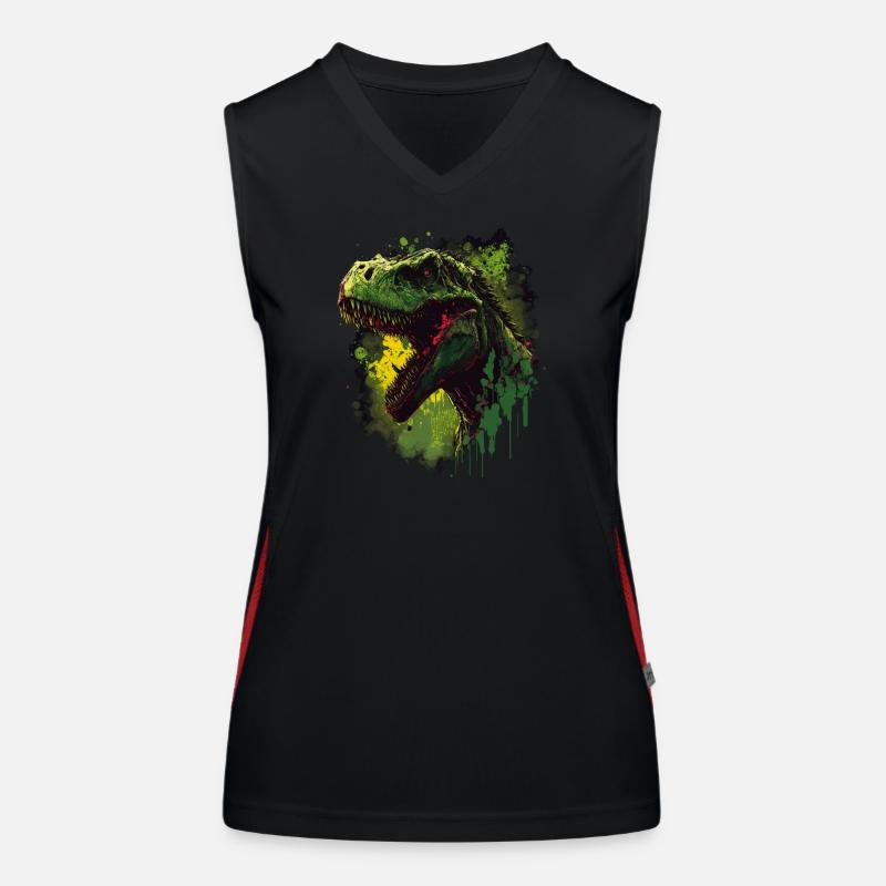 T. Rex is in a bad mood Women's Functional Contrast Tank Top