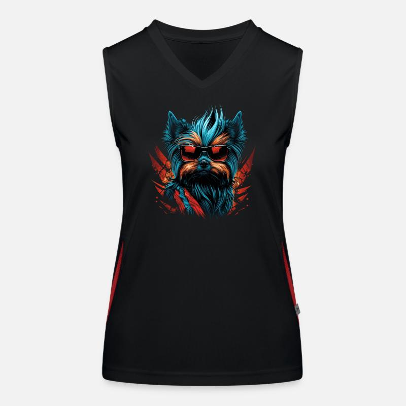 Punky cool Yorkshire Terrier Funktionelles Kontrast-Tank Top für Frauen