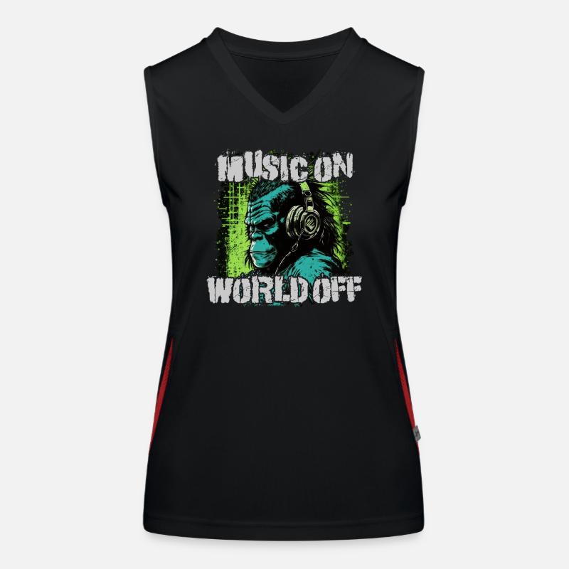Music on, world off Women's Functional Contrast Tank Top