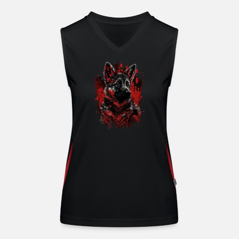 Deutscher Schäferhund Welpe Funktionelles Kontrast-Tank Top für Frauen