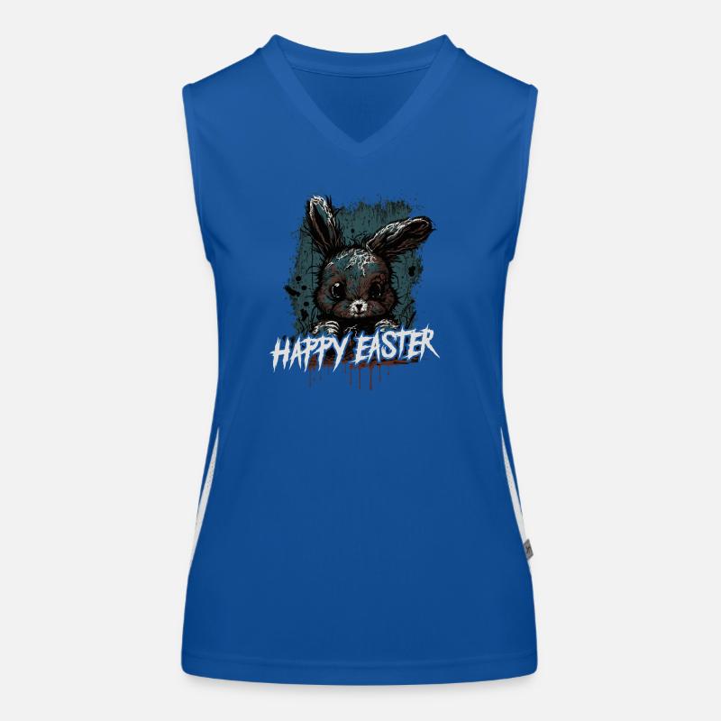 happy creepy easter Funktionelles Kontrast-Tank Top für Frauen