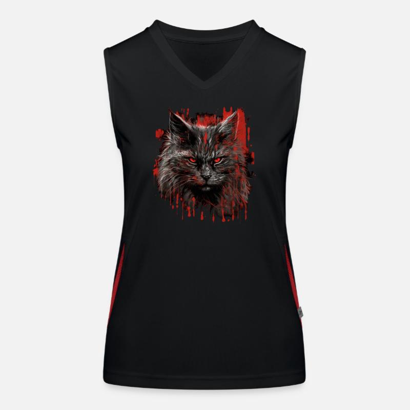 Maine Coon Horror Funktionelles Kontrast-Tank Top für Frauen