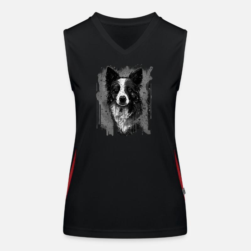 Border Collie Women's Functional Contrast Tank Top