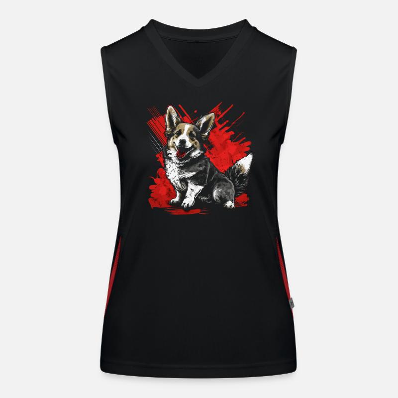 Welsh Corgi Women's Functional Contrast Tank Top