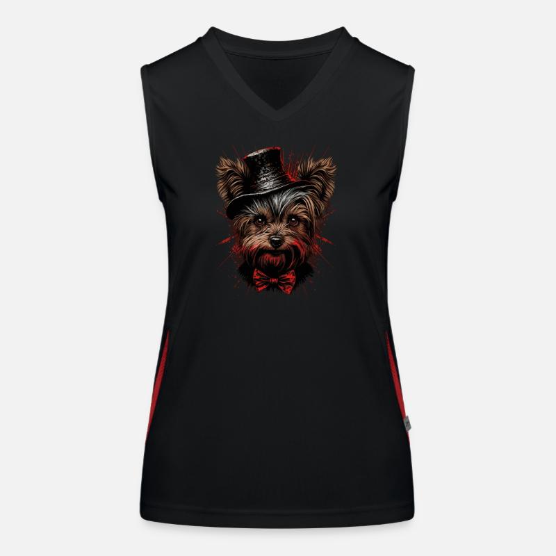 Yorkshire Terrier Élégance Débardeur respirant contrasté Femme
