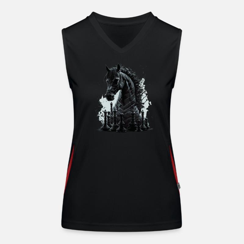 Springer Schach Pferd Funktionelles Kontrast-Tank Top für Frauen