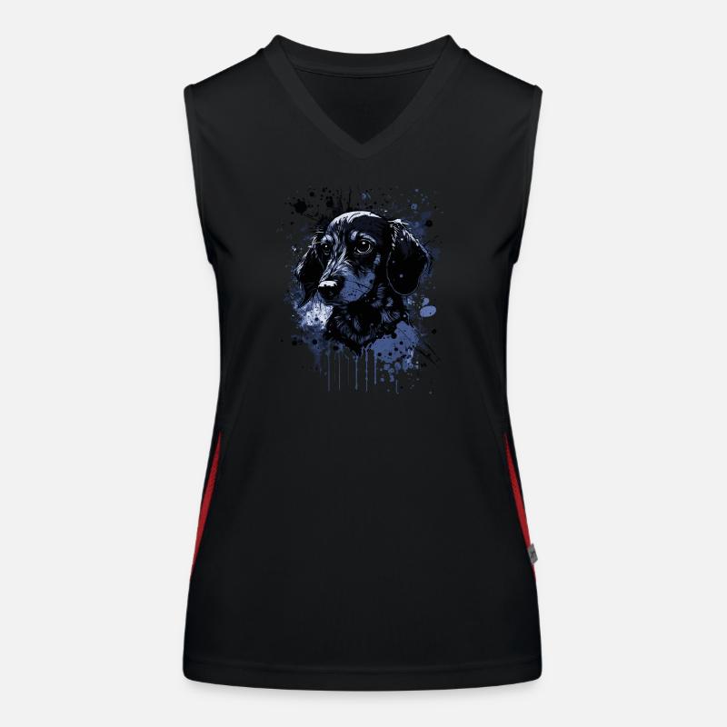 Dackelwelpe Funktionelles Kontrast-Tank Top für Frauen