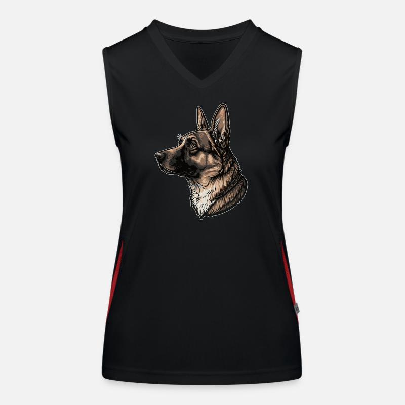 German Shepherd Women's Functional Contrast Tank Top