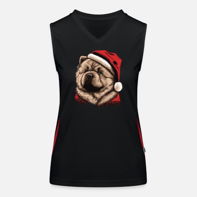 Chow Chow xmas Funktionelles Kontrast-Tank Top für Frauen