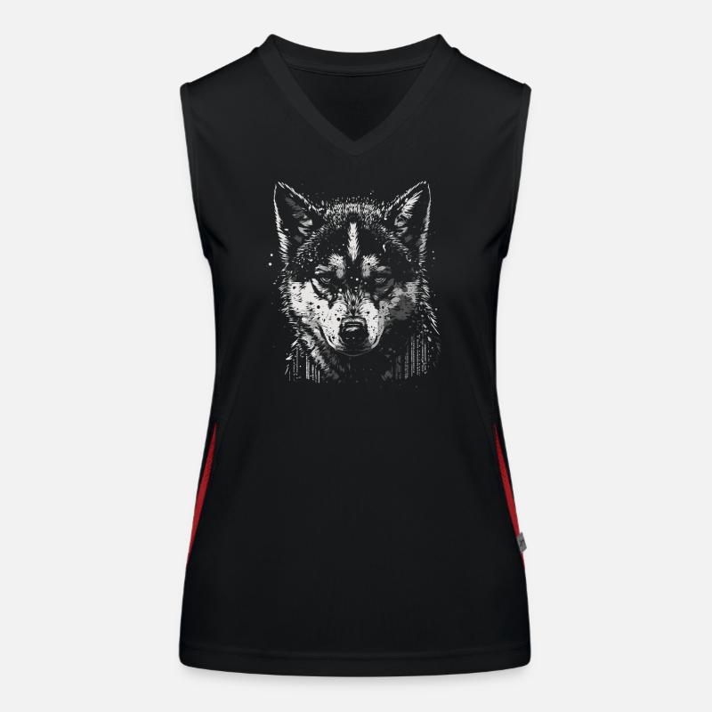Husky puppy Women's Functional Contrast Tank Top