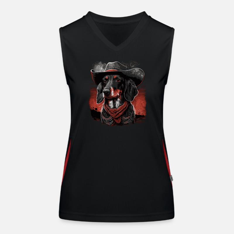 Teckel cowboy Débardeur respirant contrasté Femme