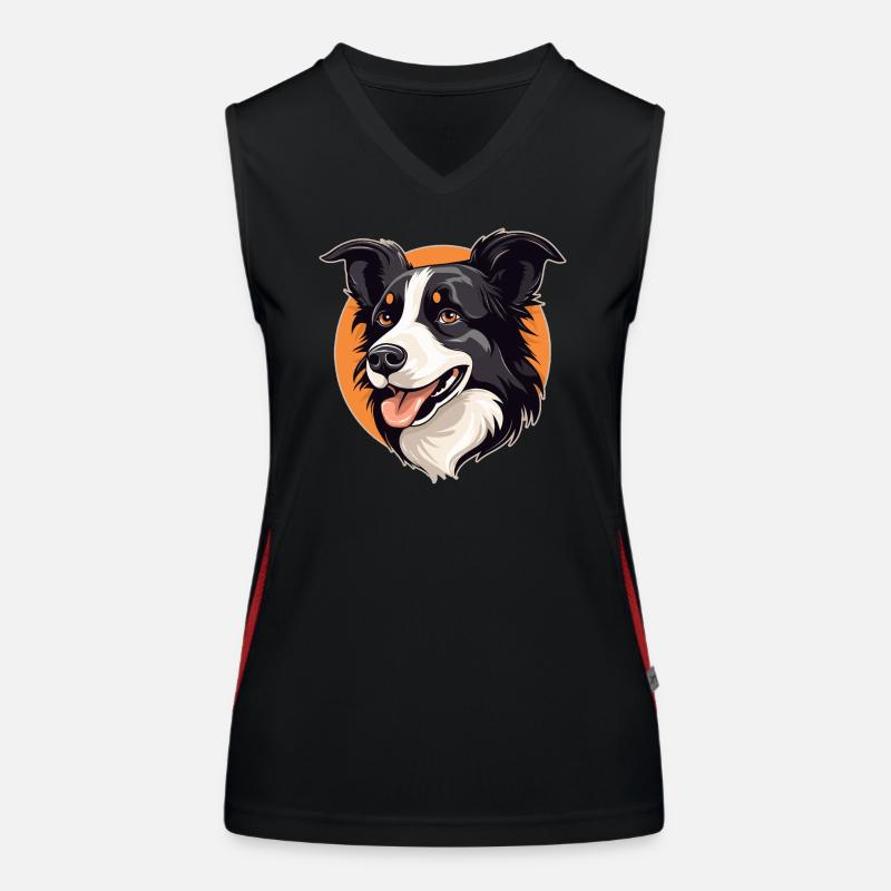 Border Collie Women's Functional Contrast Tank Top