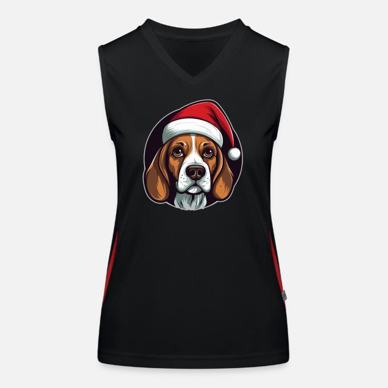 Beagle xmas Women's Functional Contrast Tank Top