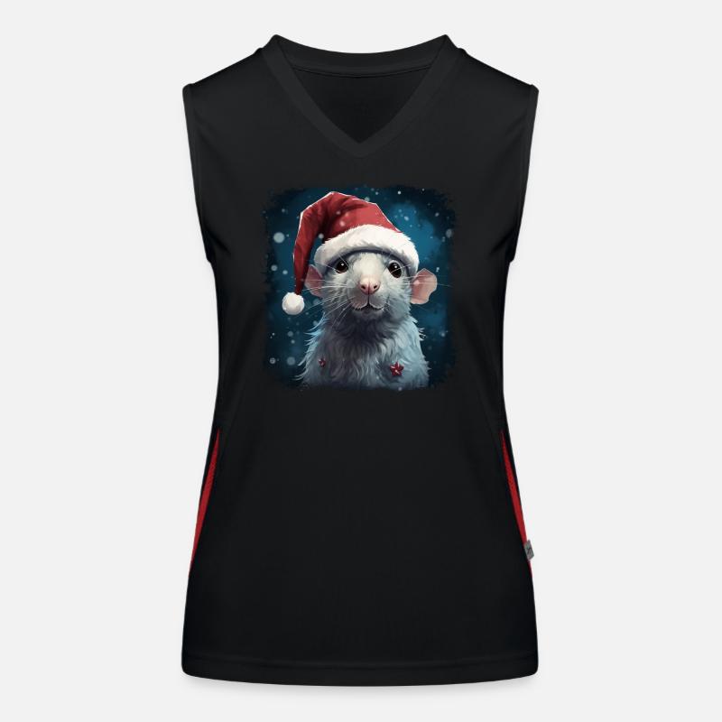 Rat punk de Noël cool Débardeur respirant contrasté Femme