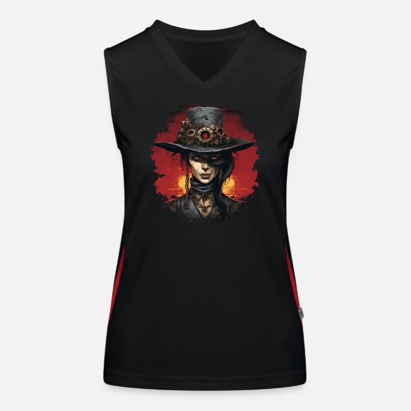 Emo Steampunk Girl Women's Functional Contrast Tank Top