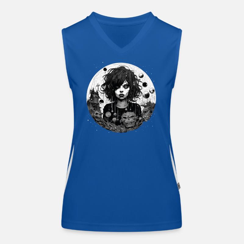Emo Horrorpunk Mädchen Funktionelles Kontrast-Tank Top für Frauen