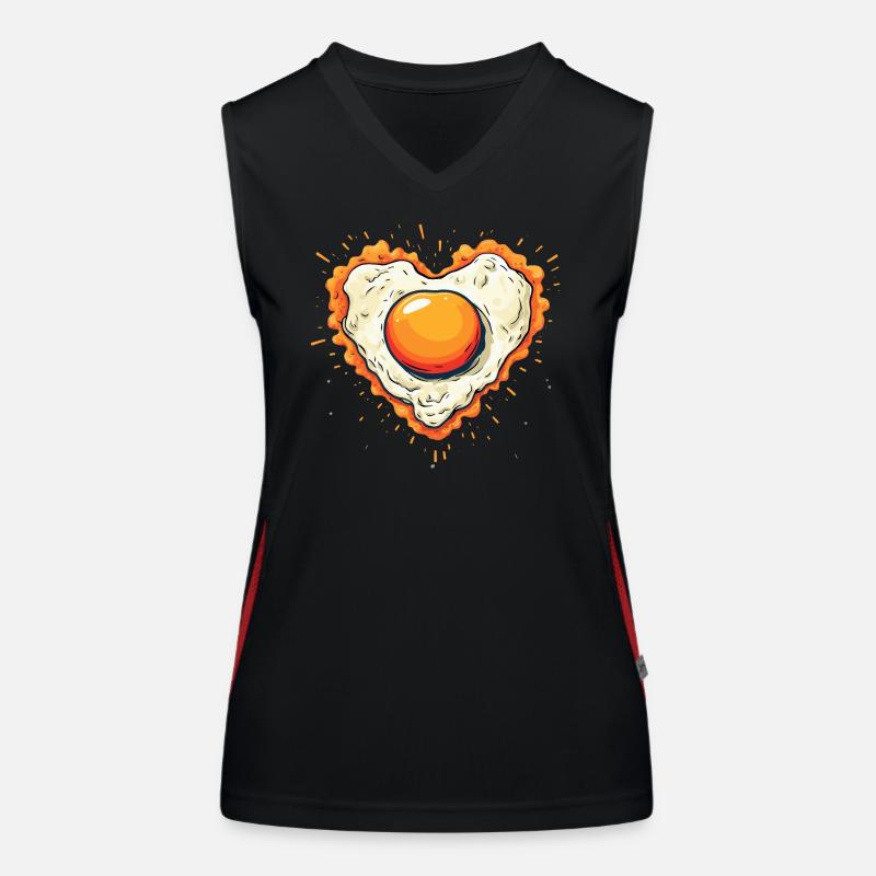 Fried egg with heart Women's Functional Contrast Tank Top