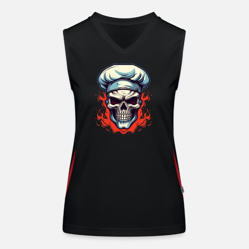 Skull with chef's hat Women's Functional Contrast Tank Top