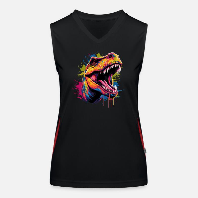 T-Rex Dinosaurier Funktionelles Kontrast-Tank Top für Frauen