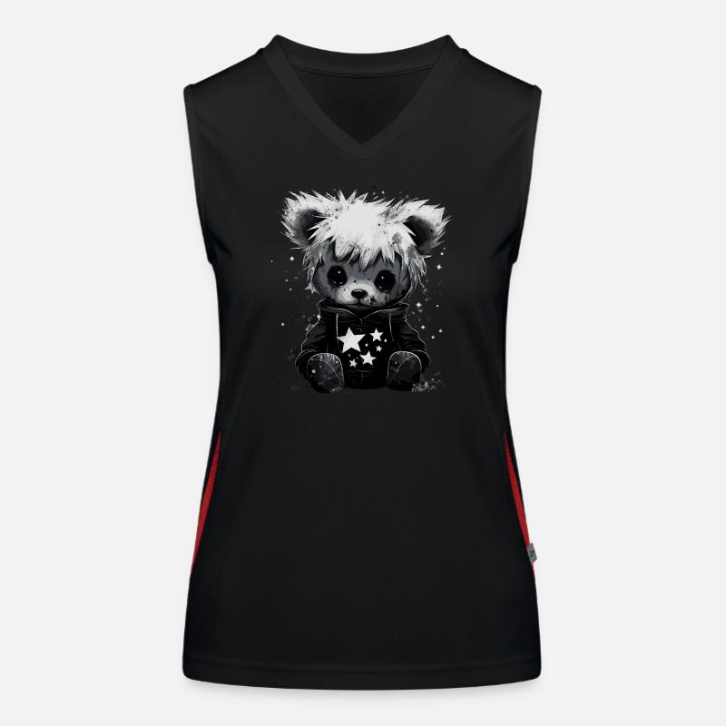 Niedlicher Emo Teddybär Funktionelles Kontrast-Tank Top für Frauen