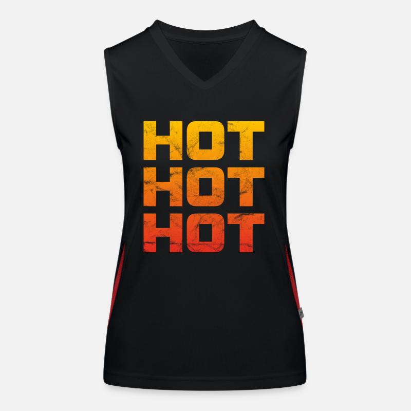 Hot Hot Hot - gradient Viniage rouge jaune Débardeur respirant contrasté Femme