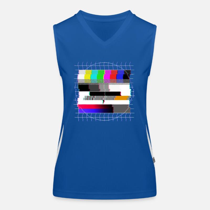 Tube TV test pattern - distorted - 80s Women's Functional Contrast Tank Top
