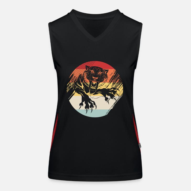 Säbelzahntiger Funktionelles Kontrast-Tank Top für Frauen