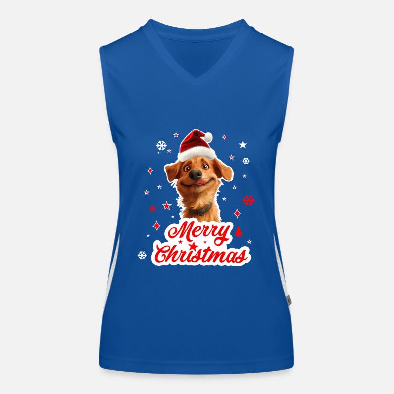 Merry christmas dog Women's Functional Contrast Tank Top