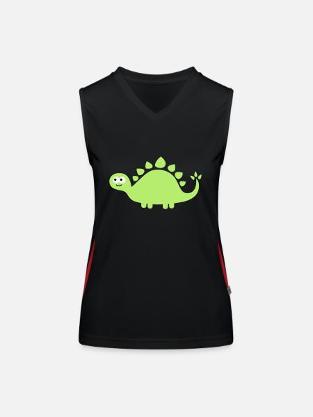 Funny cute dinosaur - Women's Functional Contrast Tank Top - black/red - Front