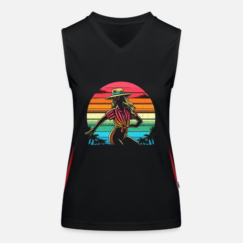Retro Vintage Tänzerin - Geschenk Tänzerinnen Funktionelles Kontrast-Tank Top für Frauen