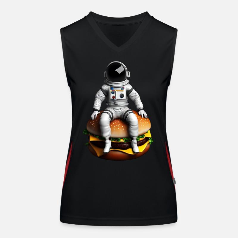 Astronaute spatial Cheeseburger Débardeur respirant contrasté Femme