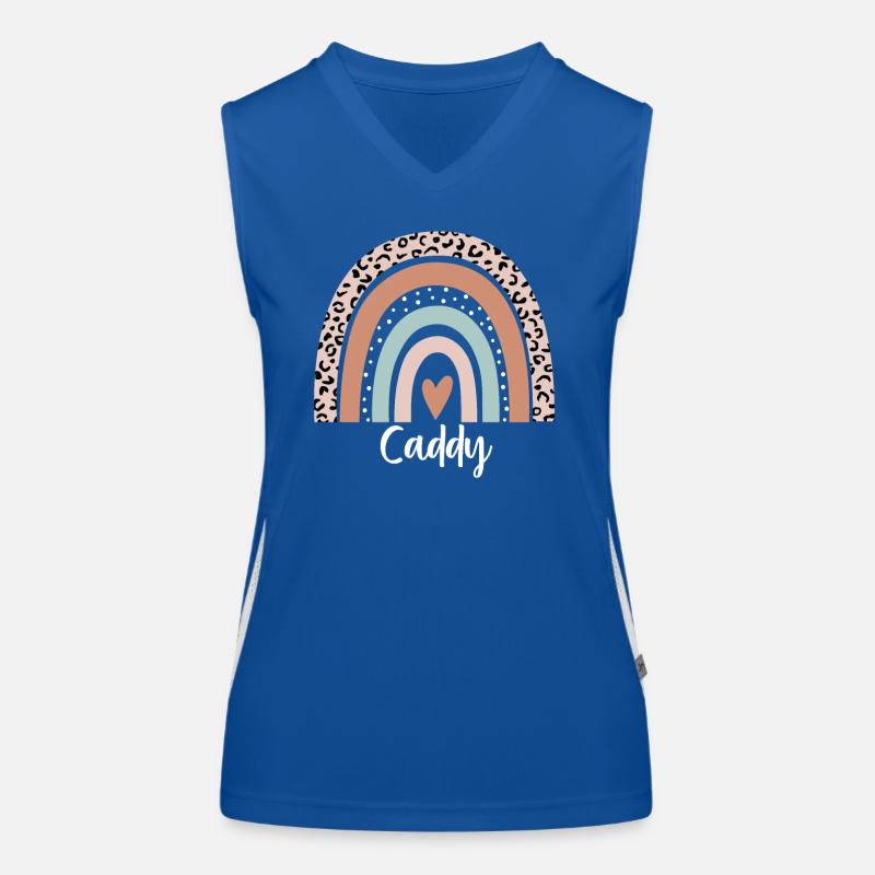 Caddy Rainbow Leopard Funny Caddy Appreciation Women's Functional Contrast Tank Top