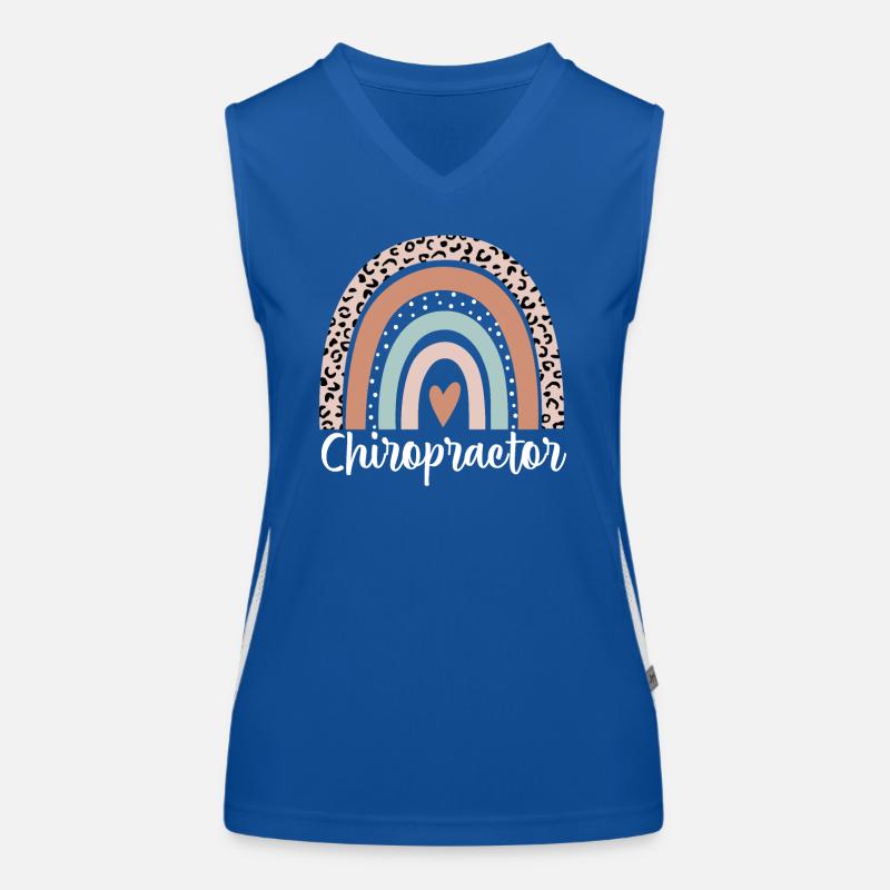 Chiropractor Rainbow Leopard Funny Chiropractor Women's Functional Contrast Tank Top