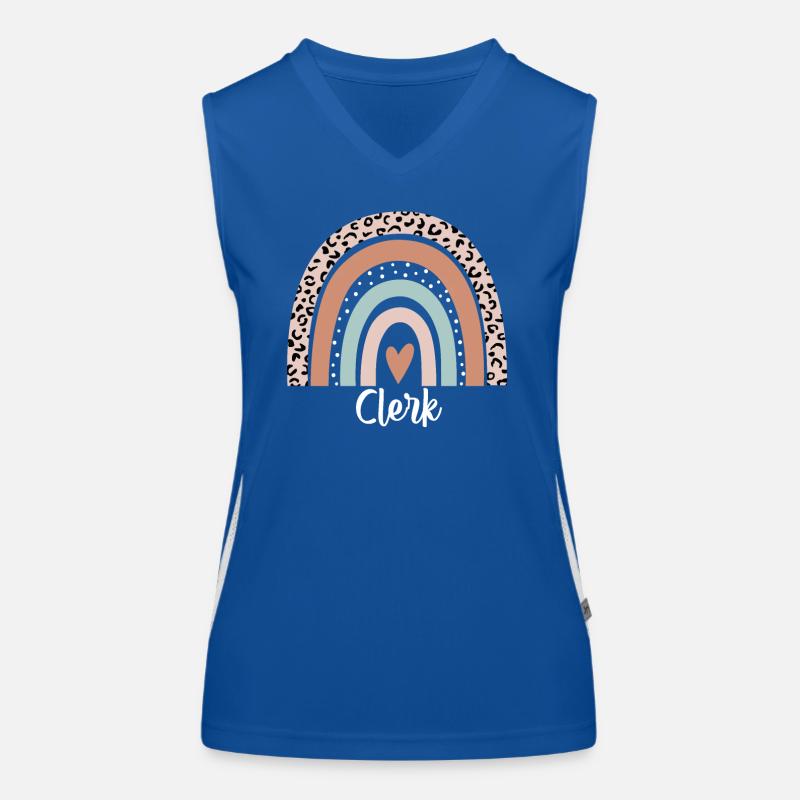 Clerk Rainbow Leopard Funny Clerk Appreciation Women's Functional Contrast Tank Top