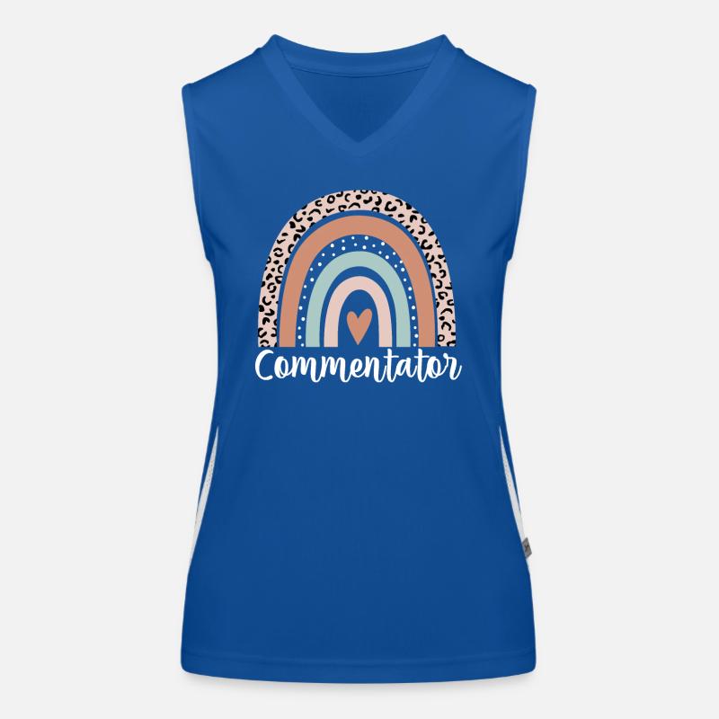 Commentator Rainbow Leopard Funny Commentator Women's Functional Contrast Tank Top