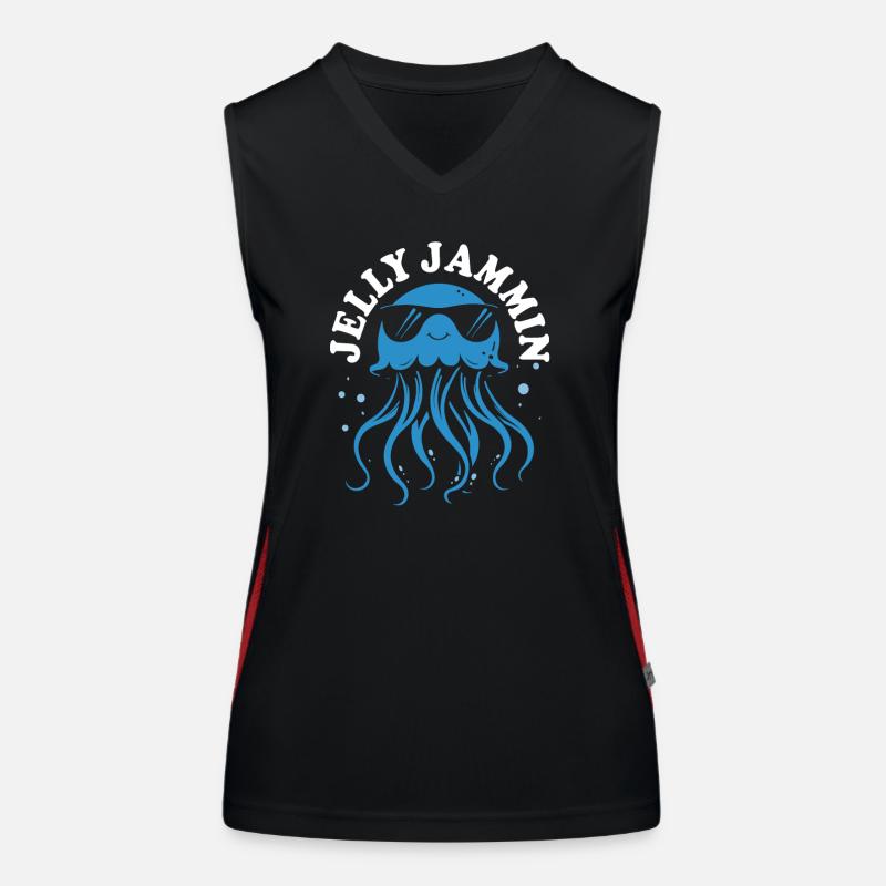 Méduse Jelly Jammin avec tentacules, créatures marines Débardeur respirant contrasté Femme