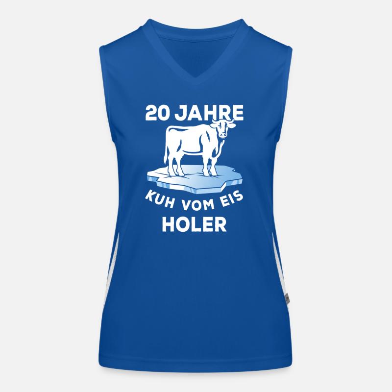 20 Jahre Kuh vom Eis Holer - Dienstjubiläum Funktionelles Kontrast-Tank Top für Frauen