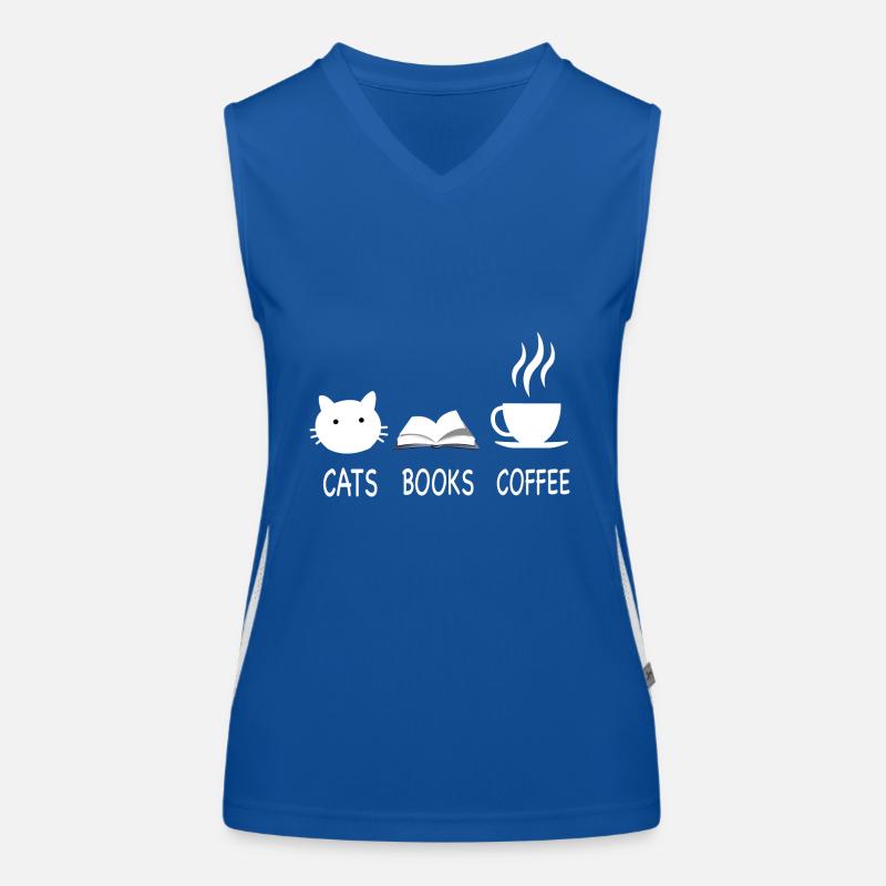 CATS BOOK COFFEE Women's Functional Contrast Tank Top