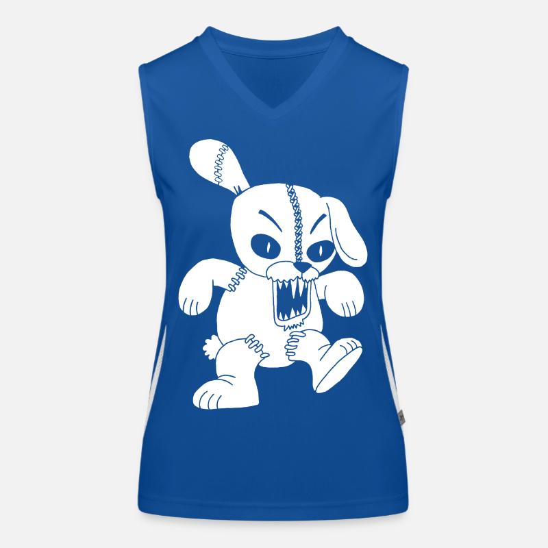 Monstrous white rabbit Women's Functional Contrast Tank Top